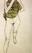 Woman in Green Blouse Egon Schiele